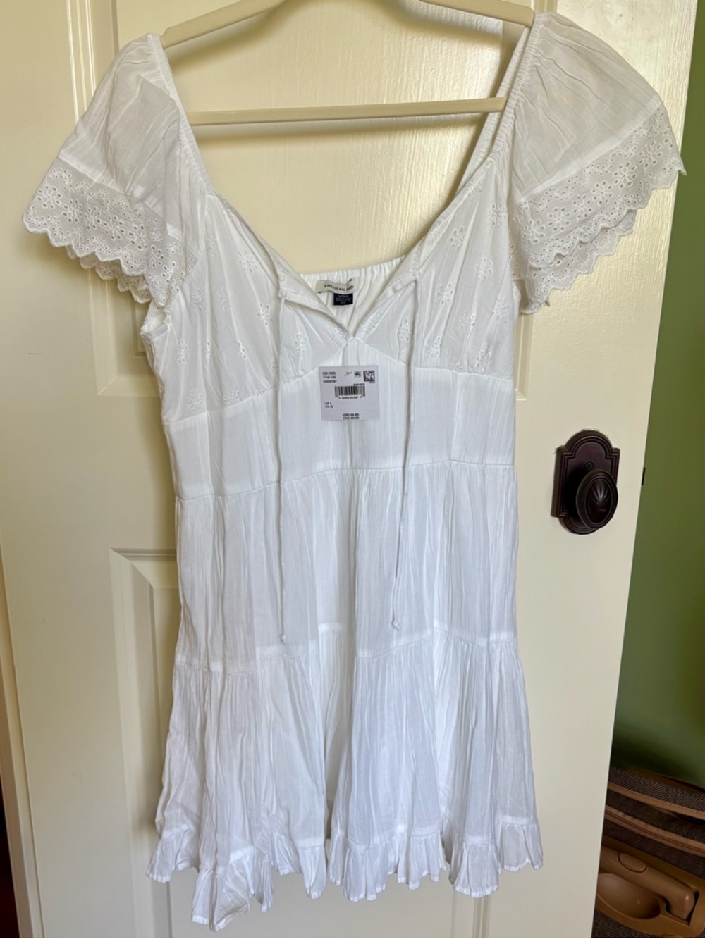 NWT American Eagle • White Eyelet Sleeve Boho Dress